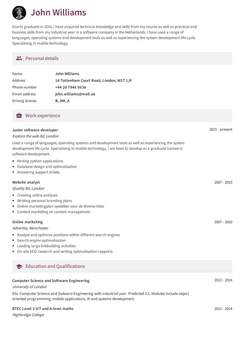 Cv Example Cornell 이력서 예시 – 당사의 템플릿을 사용하여 전문적인 양식의 이력서를 작성해 보십시오.